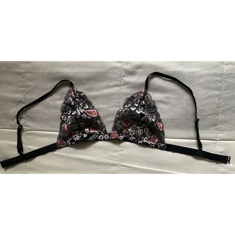 Bydee Amber bralette Embroidered Black Floral Size Large May Run Small - Picture 6 of 10